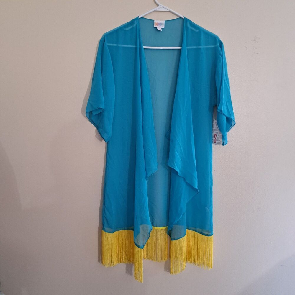 NWT LuLaRoe Sheer Cover Up "Monroe" Size S  Fringe Beach Pool Vacation